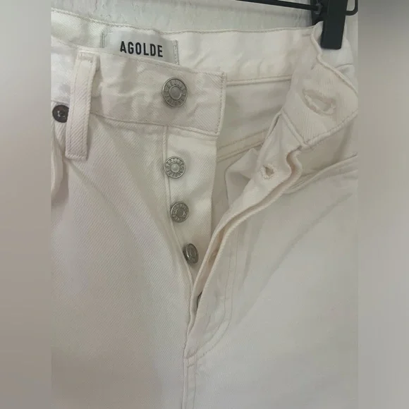 AGOLDE Riley High Rise Straight Crop in Escalate Women’s Size 23 White - Picture 3 of 5